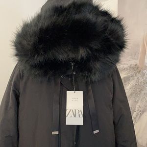 Zara parka / coat NWT black
